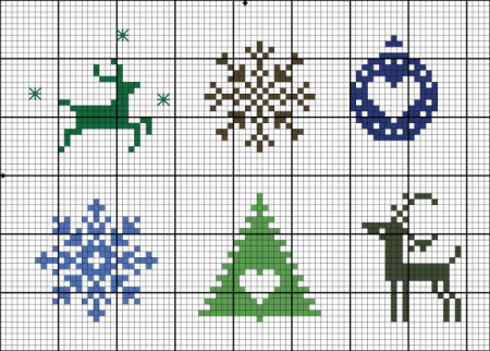 Схема вышивки снежинки
