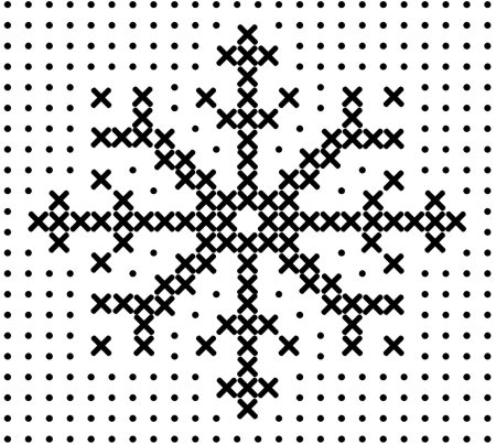 Вышить крестиком снежинку