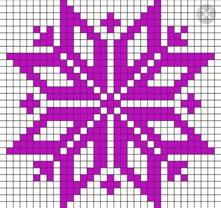 Жаккардовый узор Снежинка