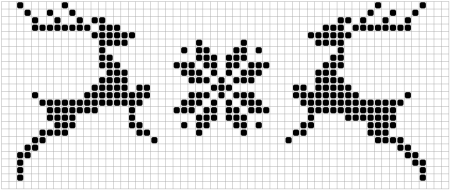Олень по клеткам орнамент
