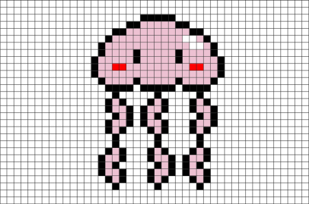 Медуза пиксель арт