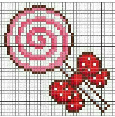 Рисунки по клеточкам сладости маленькие