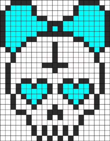 Рисунки по клеточкам череп