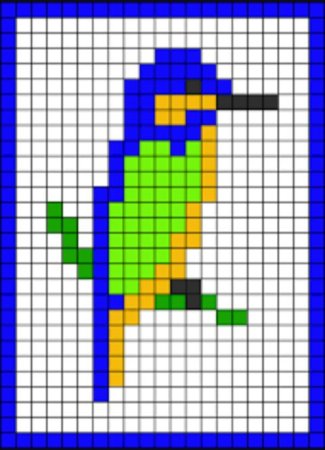 Рисование по клеткам попугай