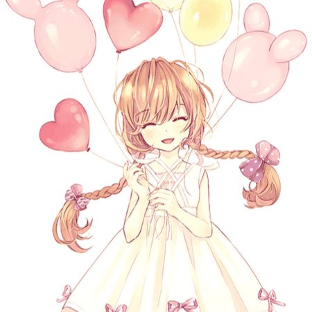 Девочка с шариками аниме