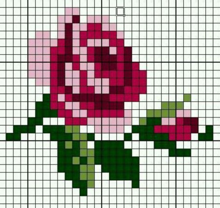 Рисование по клеточкам цветы