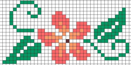 Весенний цветок по клеточкам