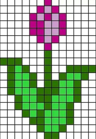 Рисование по клеткам цветок