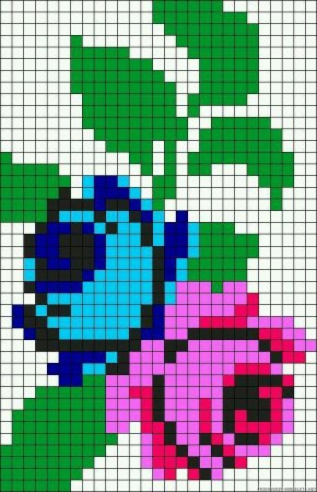 Цветочек по клеточкам маленький