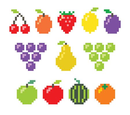 Рисование по клеточкам фрукты и ягоды