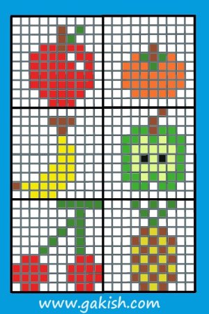 Рисунки по клеточкам цветные
