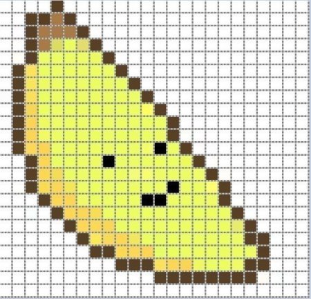 Рисование по клеточкам банан