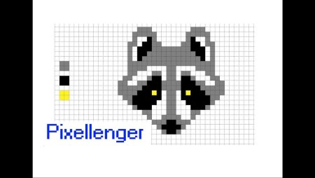 Рисунки по клеточкам енот