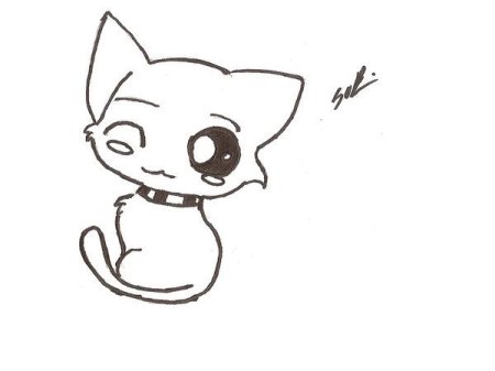 Котёнок для срисовки легкие