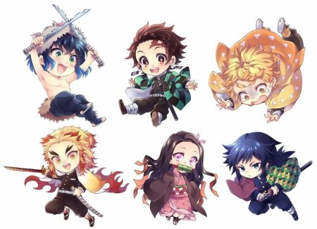 Аниме клинок рассекающий демонов Chibi