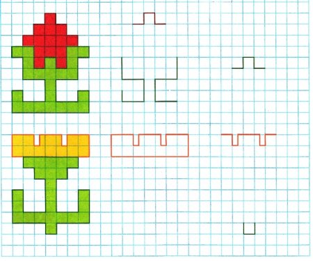 Рисунки по клеточкам для детей легкие