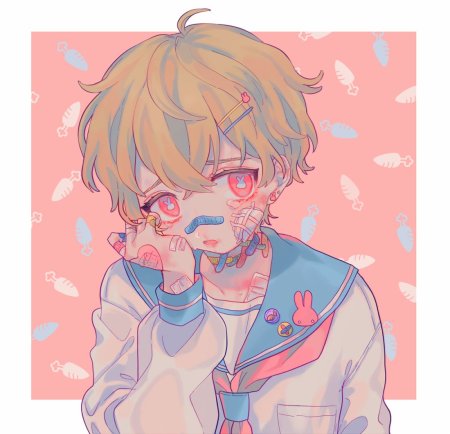 Аниме мальчик с пластырями