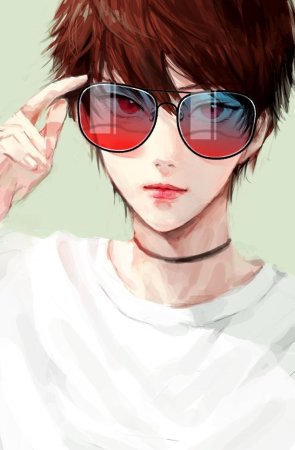 Аниме парень в очках