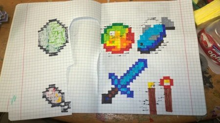 Рисунки из МАЙНКРАФТА В клеточку