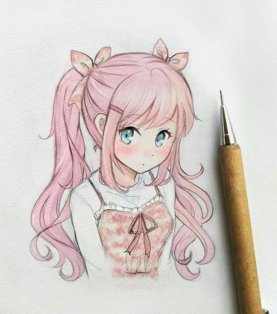 Милый аниме рисования