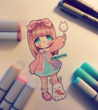 Чиби маркерами Copic
