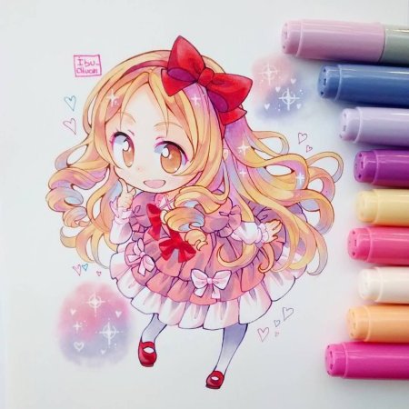Чиби маркерами Copic
