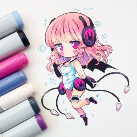 Аниме фломастерами легко