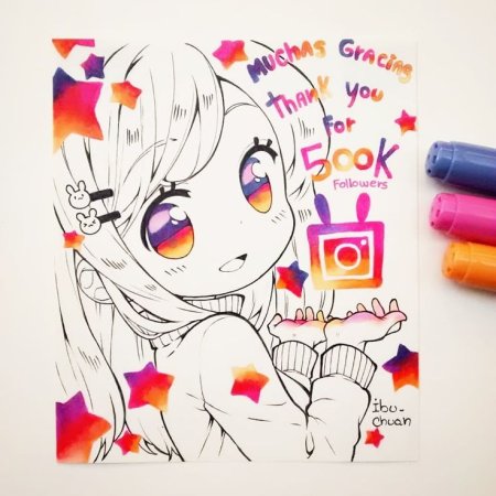 Чиби маркерами Копик