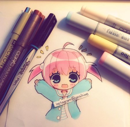 Милые девочки маркерами