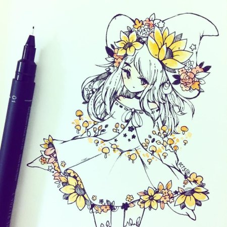 Милые девочки маркерами