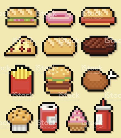 Рисунки по клеточкам еда