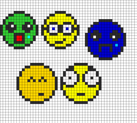 Смайлы по клеточкам