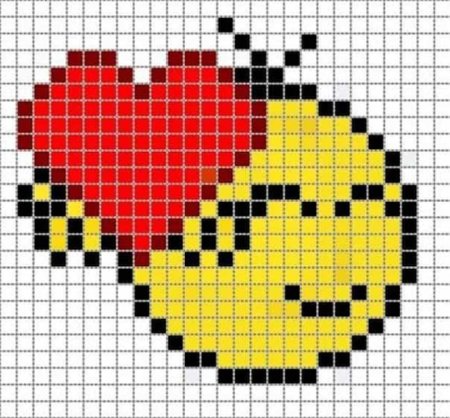 Рисунки по клеточкам смайлы