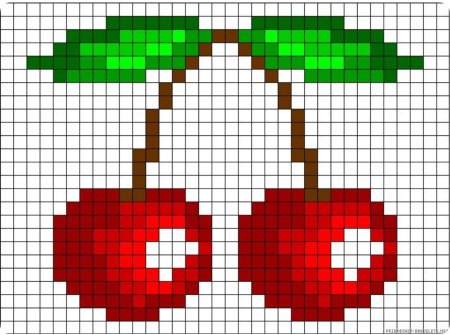 Рисунки по клеточкам маленькие фрукты