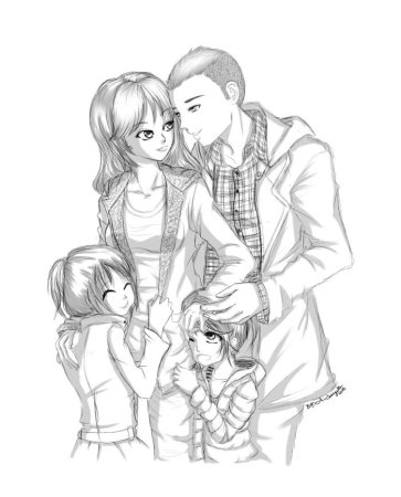 Семья рисунок карандашом