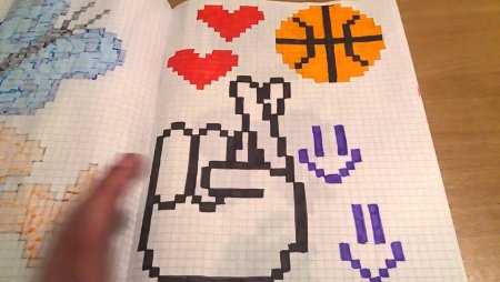 Квадратные рисунки по клеточкам