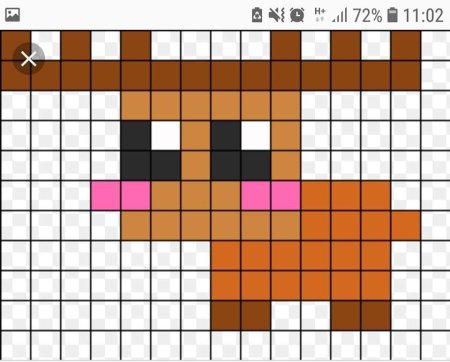 Арбуз по клеточкам в тетради