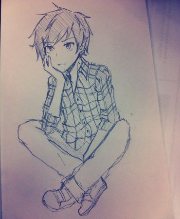 Аниме карандашом парни милые