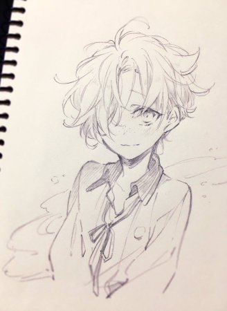 Скетчи аниме мальчиков
