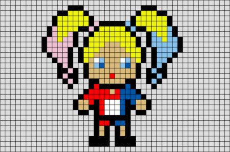Рисунки по клеточкам Харли Квин
