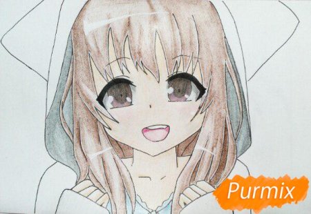 Нарисовать милое лицо аниме