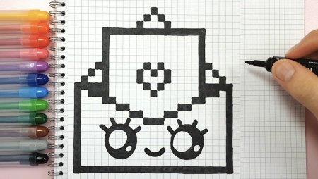 Рисунки по клеточкам в тетради Пикачу