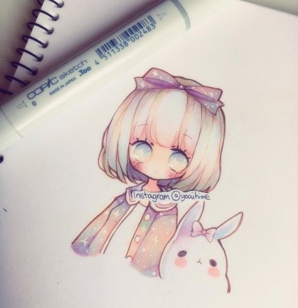 Милые кавайные рисунки для скетчбука