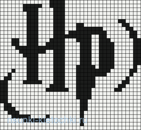 Рисование по клеточкам Гарри Поттер