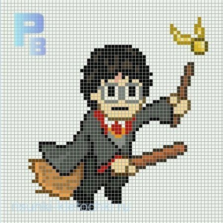 Рисование по клеточкам Гарри Поттер