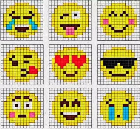 Пиксельные рисунки по клеточкам в тетради