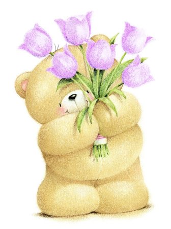 Мишка с цветами