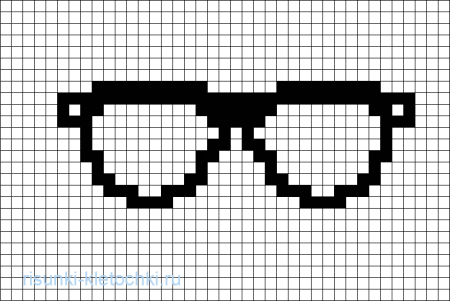 Рисунки по клеточкам очки