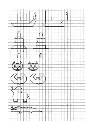 Рисунок по клеточкам в тетради для 1 класса