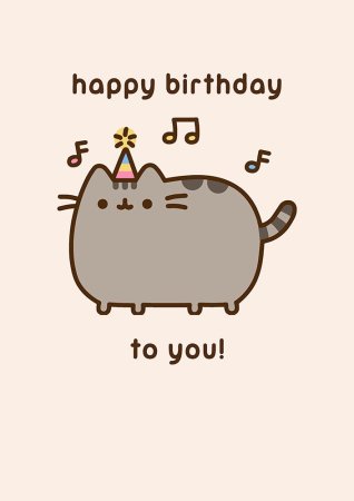 Кот Пушин Happy Birthday